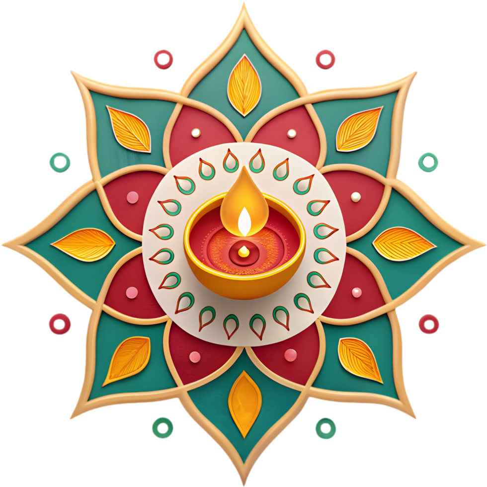 Diwali festival logo art with colorful patterns and festive Diwali lighting. . png