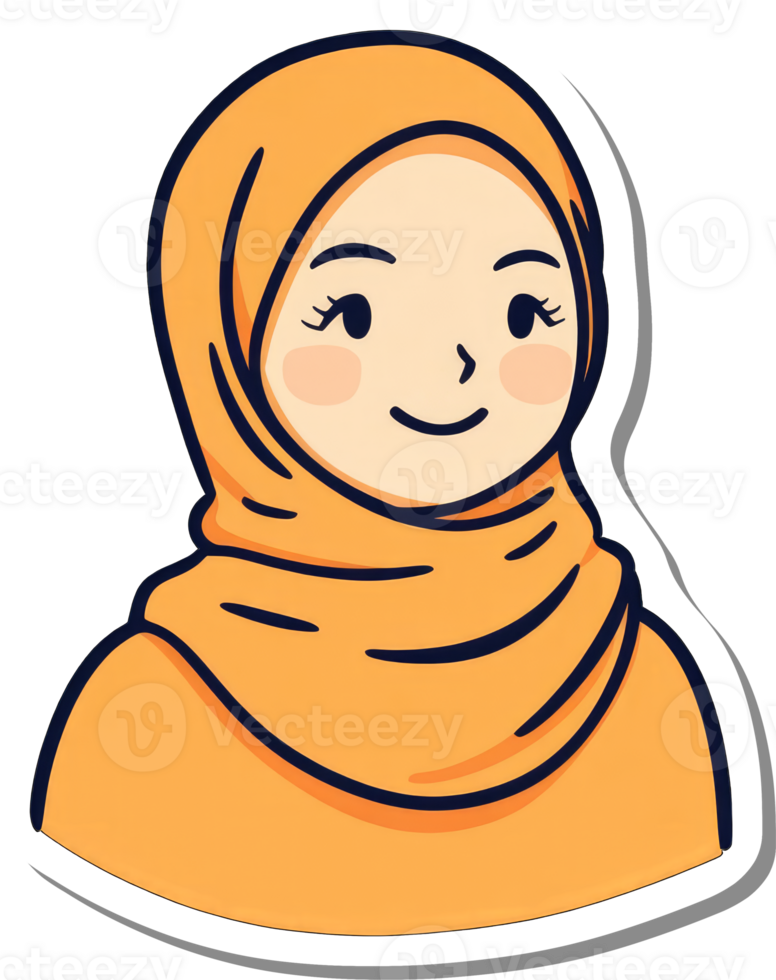 A Smiling Woman Wearing an Orange Hijab png
