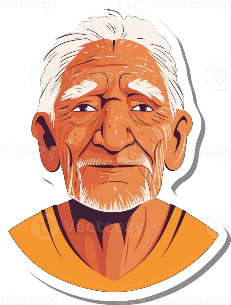 Portrait of a Smiling Elderly Man with White Hair png