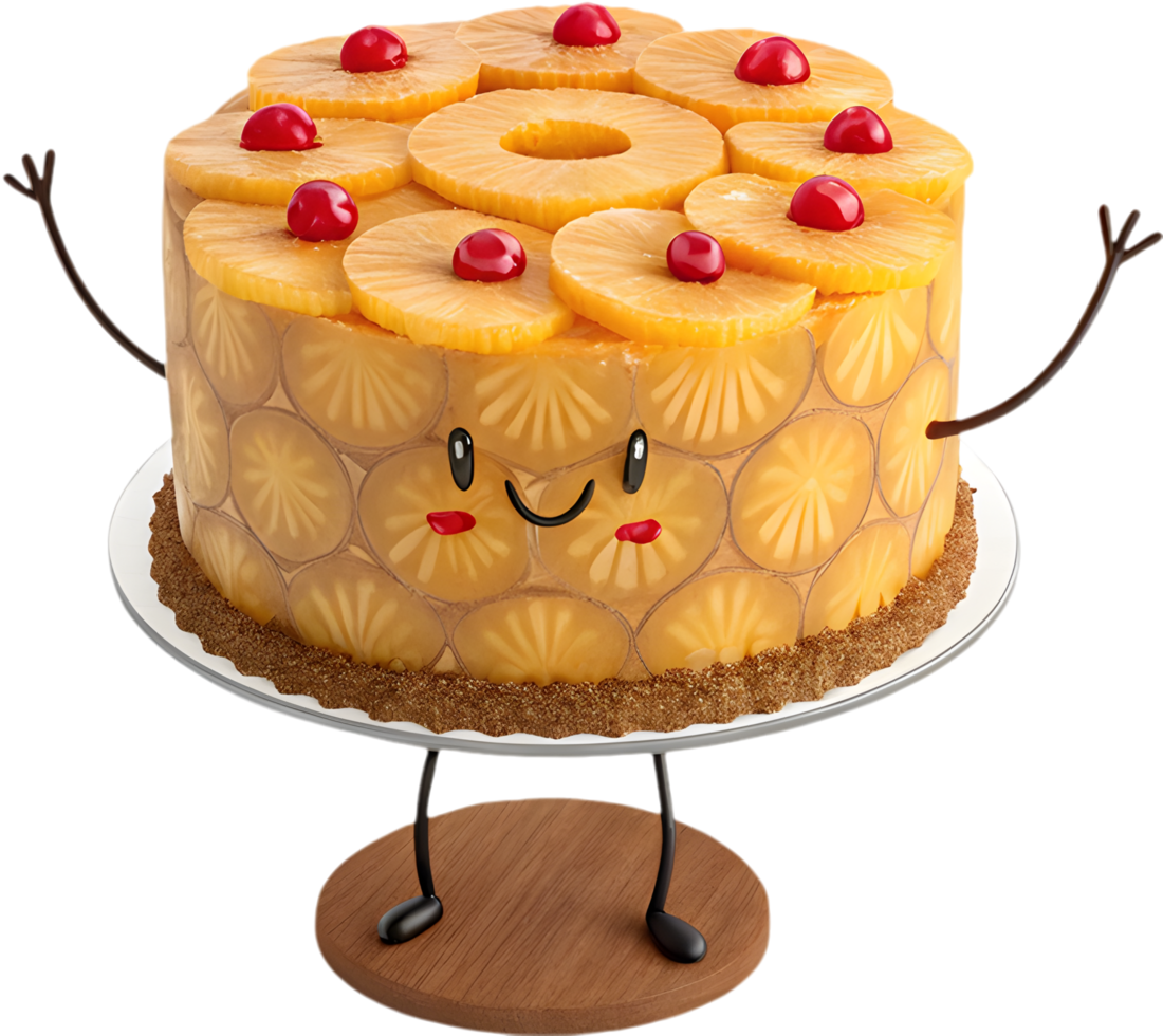 Cake cartoon with fun and colorful pose for joyful celebrations and party. . png