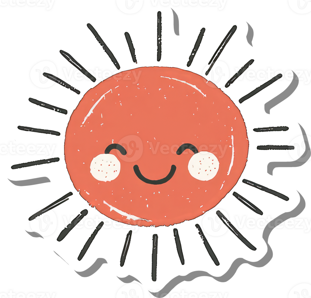 Happy Smiling Sun Cartoon Illustration Design png