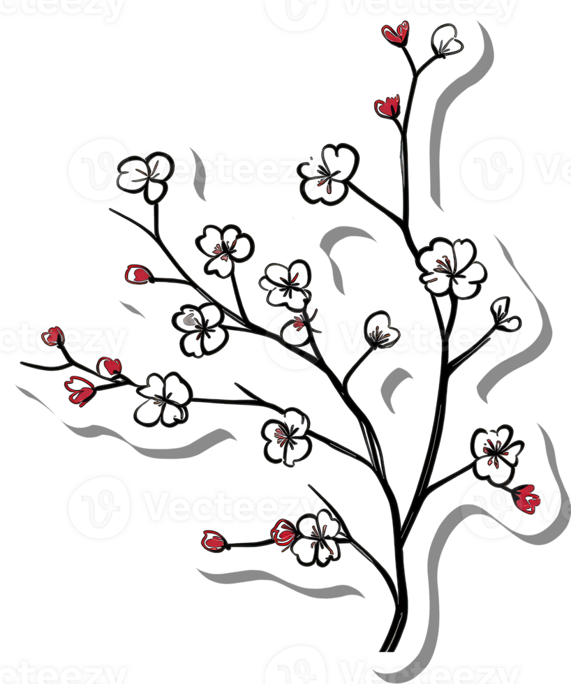 Delicate Branch of Blossoming Flowers in Springtime png