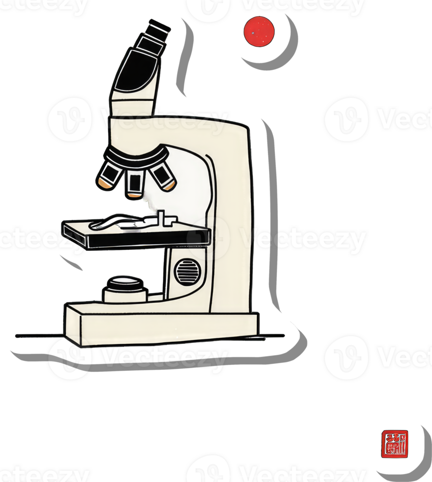A Simple Illustration Of A Classic Light Beige Microscope png