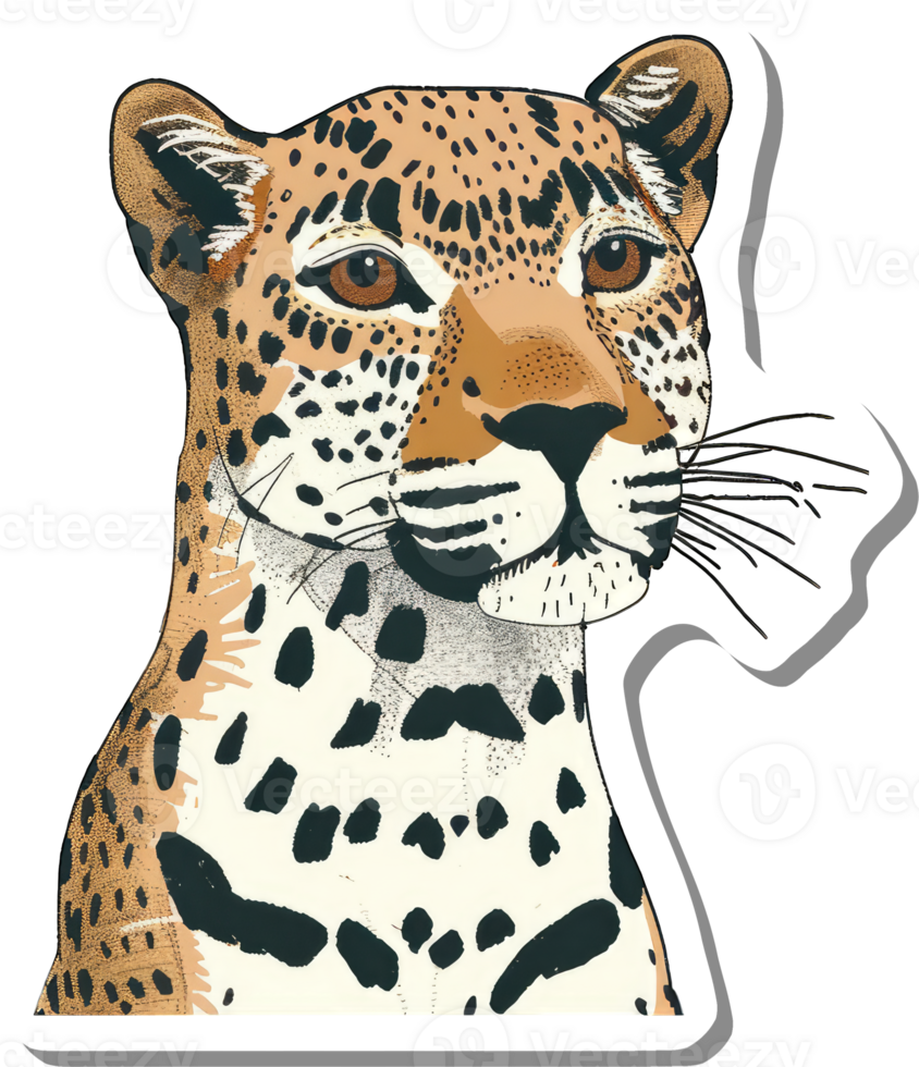 A stylized illustration of a jaguars head and shoulders png