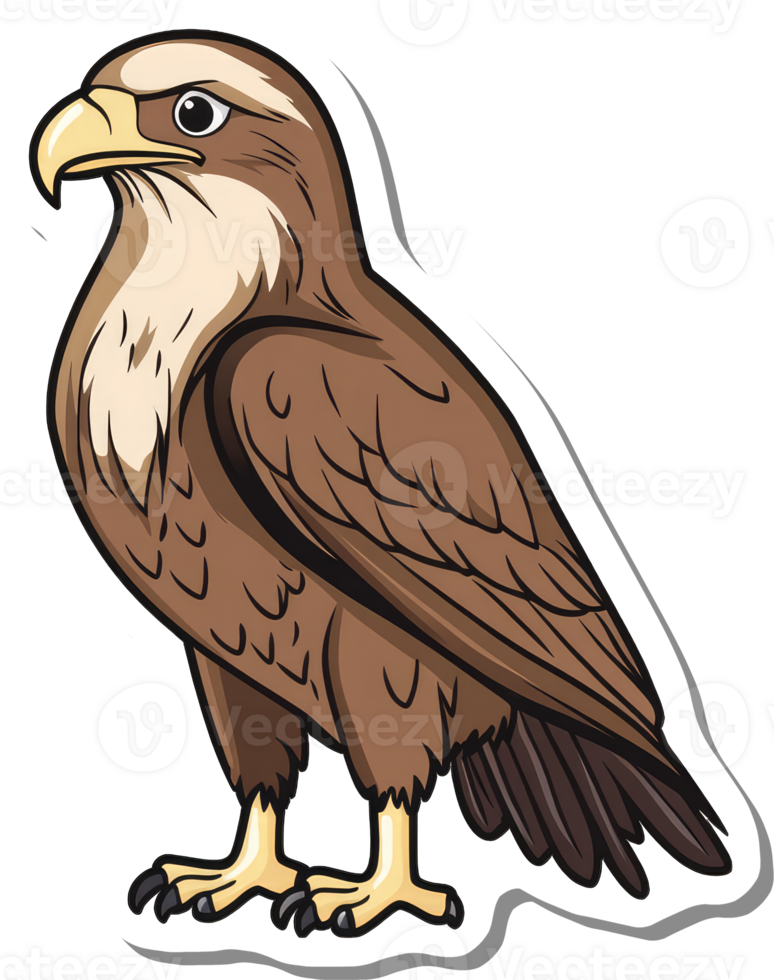 A Brown Eagle Stands Proudly Displaying its Feathers png