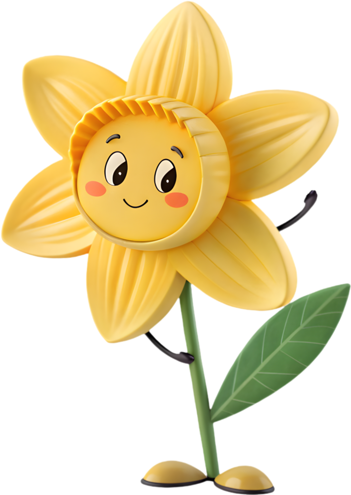Cheerful cartoon flower for playful and vibrant clipart design ideas. . png