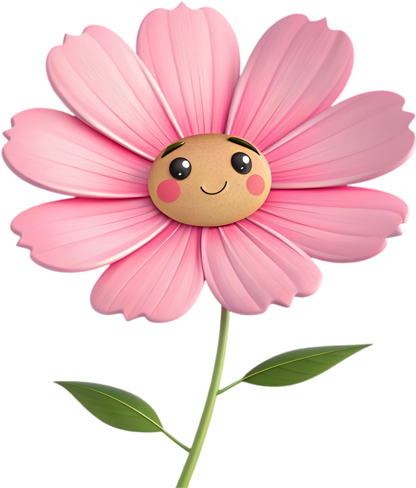 Vibrant and fun cartoon flower clipart for bright and cheerful design projects. . png