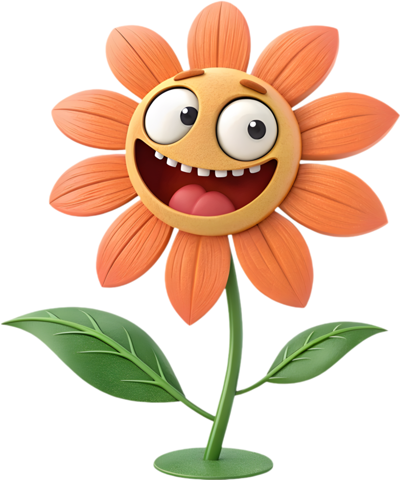 Vibrant and fun cartoon flower design for joyful event and party clipart. . png