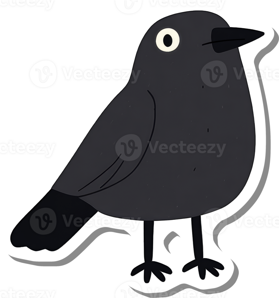 A cartoon illustration of a dark gray bird png
