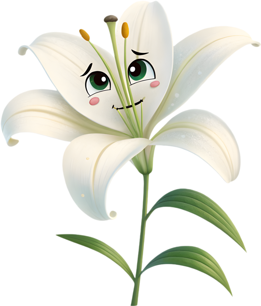 Cute cartoon flower clipart for joyful and vibrant floral project designs. . png