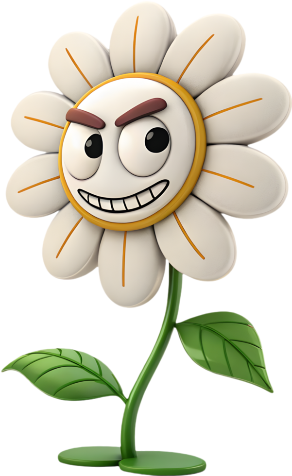 Colorful and cheerful cartoon flower clipart for playful event and project designs. . png