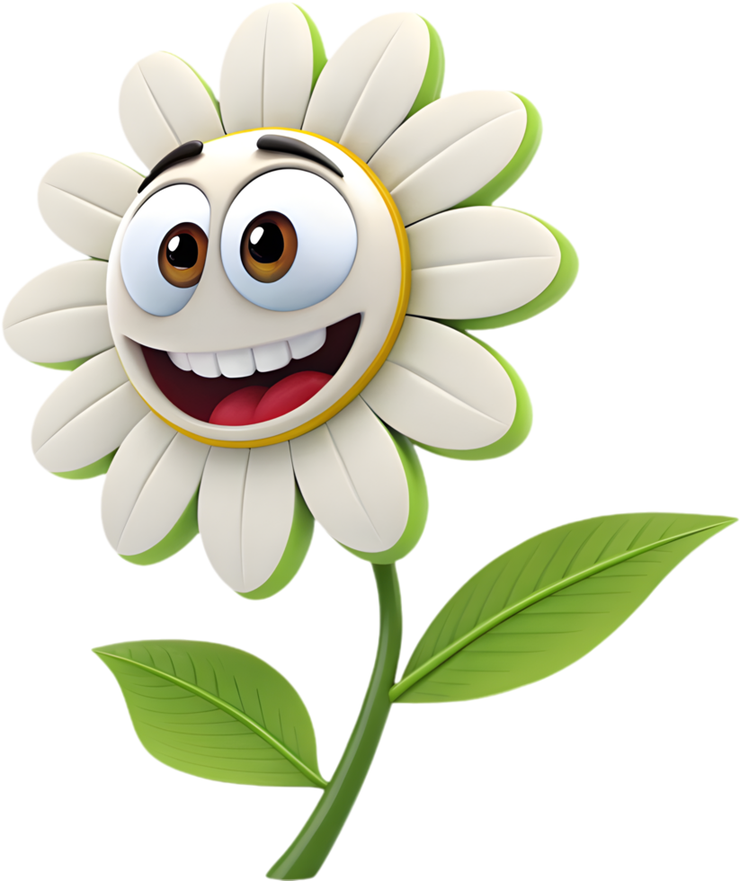 Vibrant cartoon flower design for cute and playful floral clipart and projects. . png