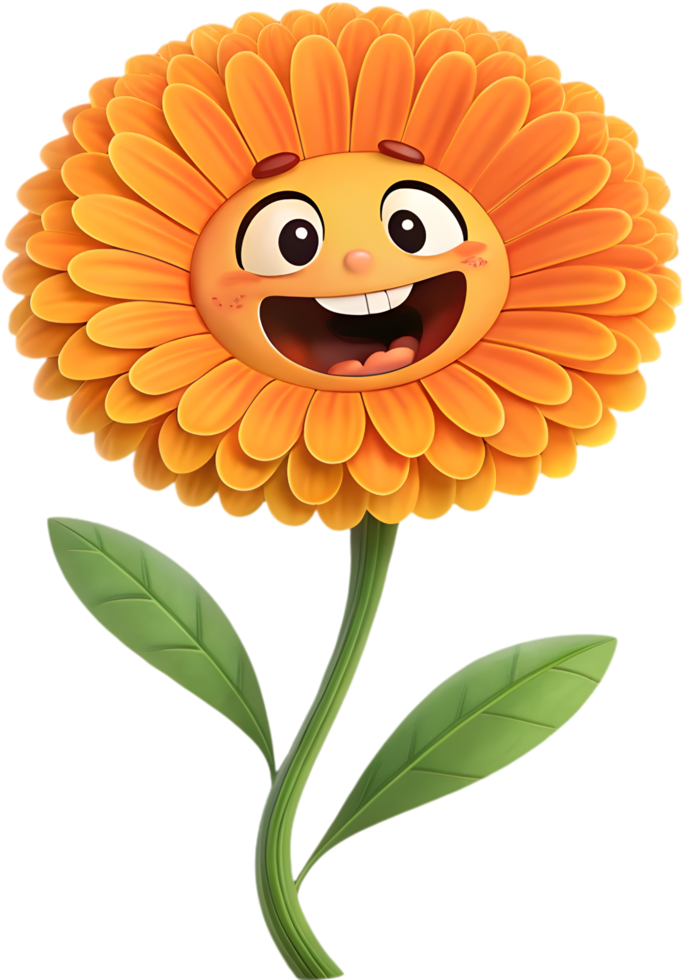 Fun and cheerful cartoon flower clipart for joyful design projects and event decoration. . png