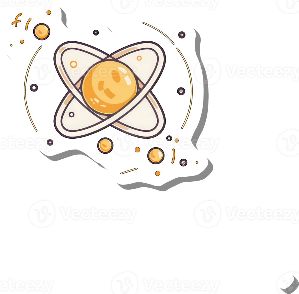Atomic Structure Illustration Showing Nucleus and Orbitals png