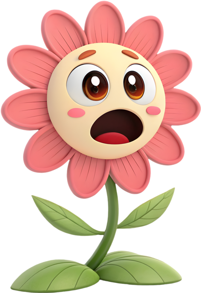 Bright and fun cartoon flower design with playful petals for cheerful clipart. . png