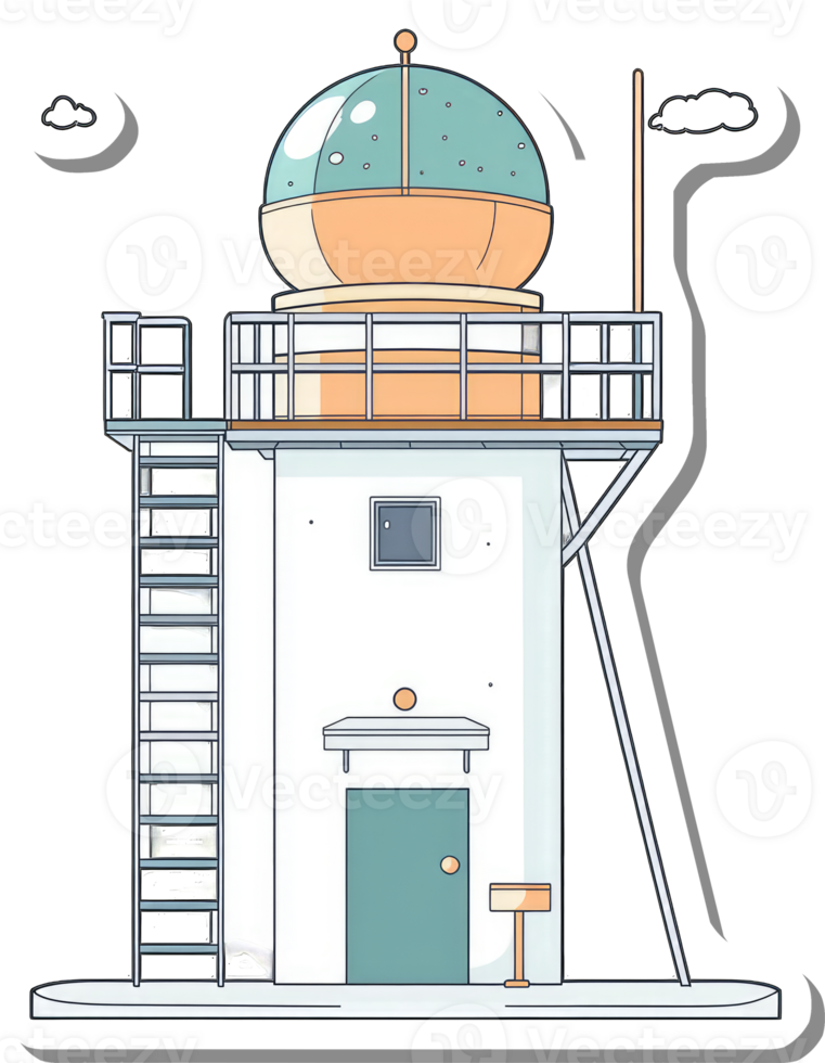 A stylized illustration of a weather observation tower png