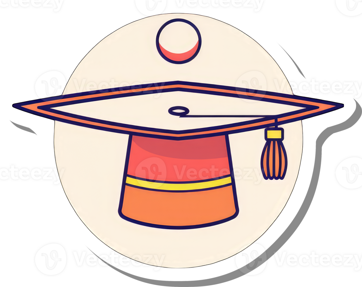 A colorful illustration of a graduation cap png