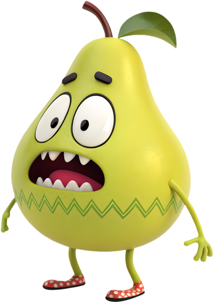 Cute and funny monster with silly face and cheerful expression. . png