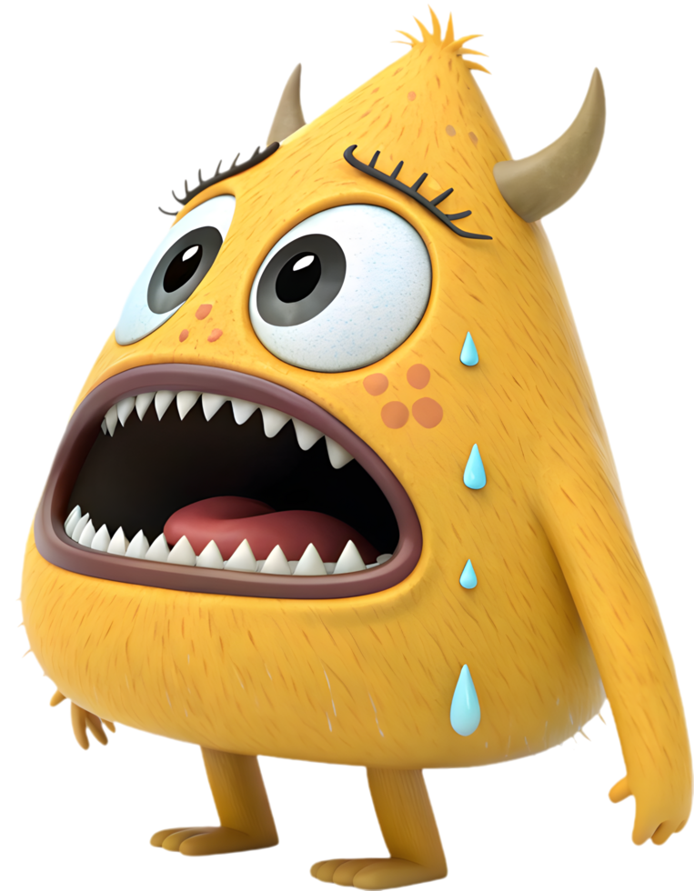 Goofy monster with silly expressions for funny designs. . png