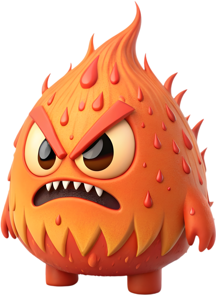 Animated monster with a funny, quirky face and goofy smile. . png