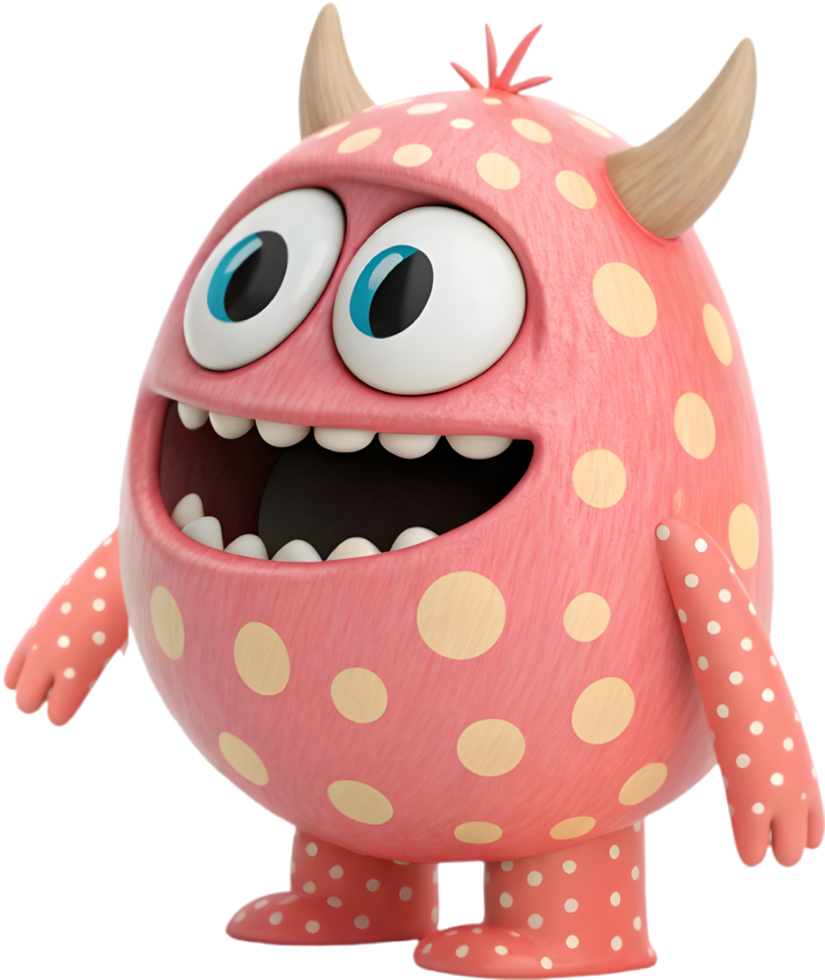 Goofy and playful monster with exaggerated silly gestures. . png