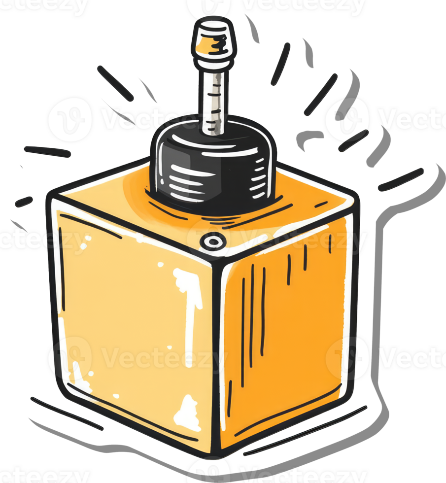 A stylized illustration of a cubic perfume bottle png