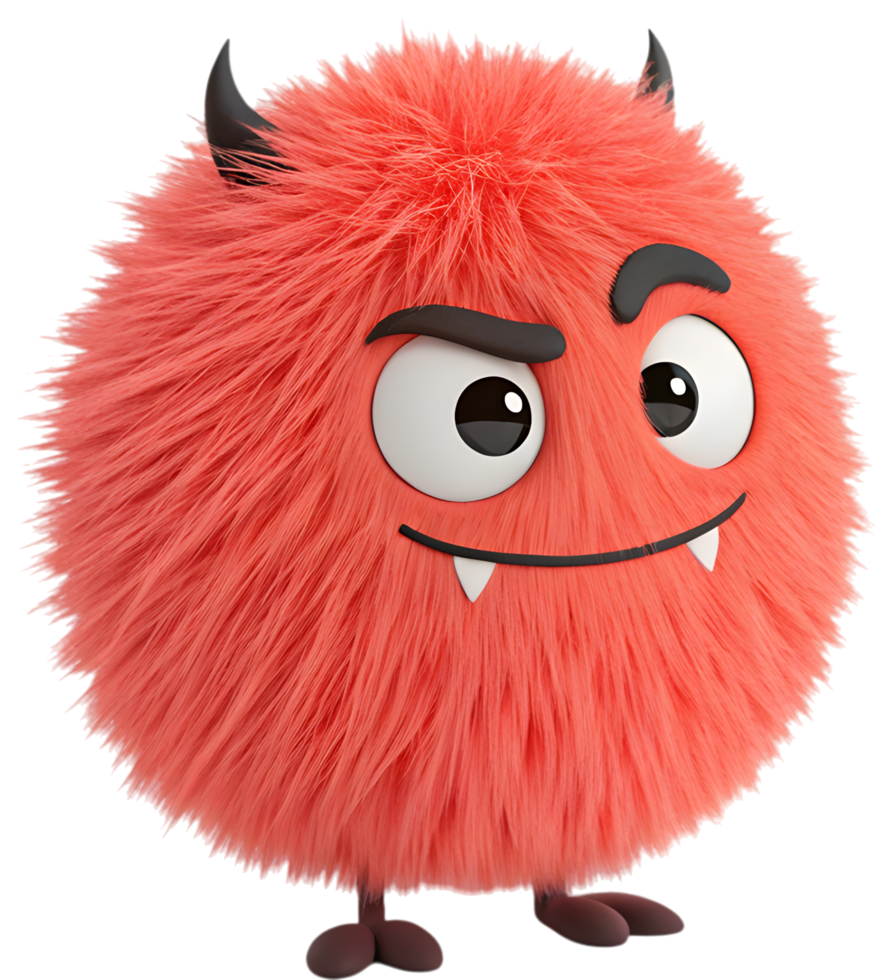 Animated cute monster with quirky, funny expressions and charm. . png