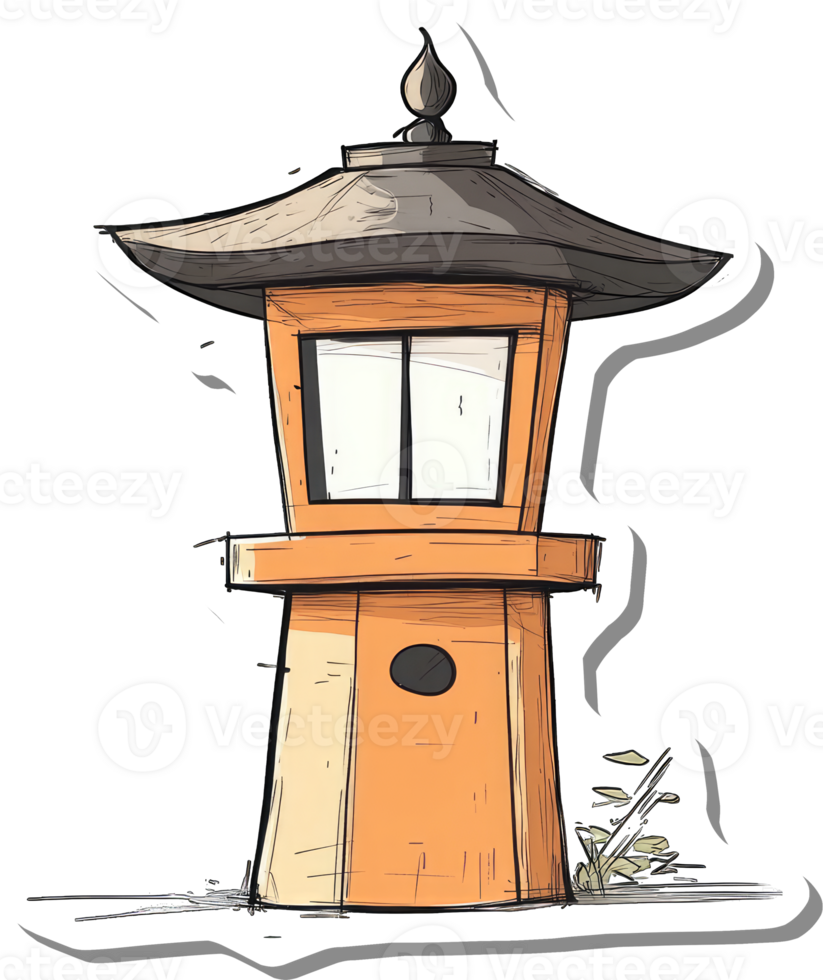 An illustration of a traditional Japanese style lantern png