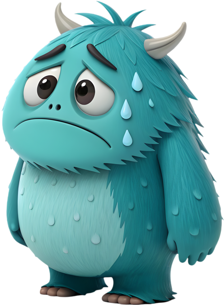 Playful monster with a goofy expression and silly smile. . png