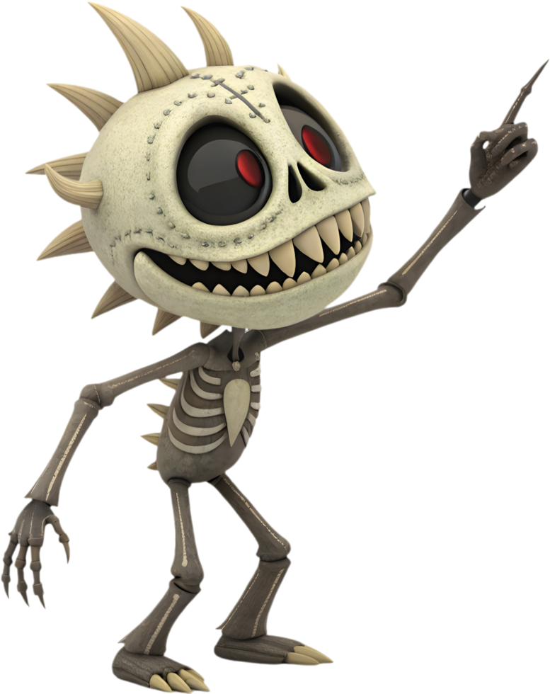 Funny expression monster with playful, animated character. . png