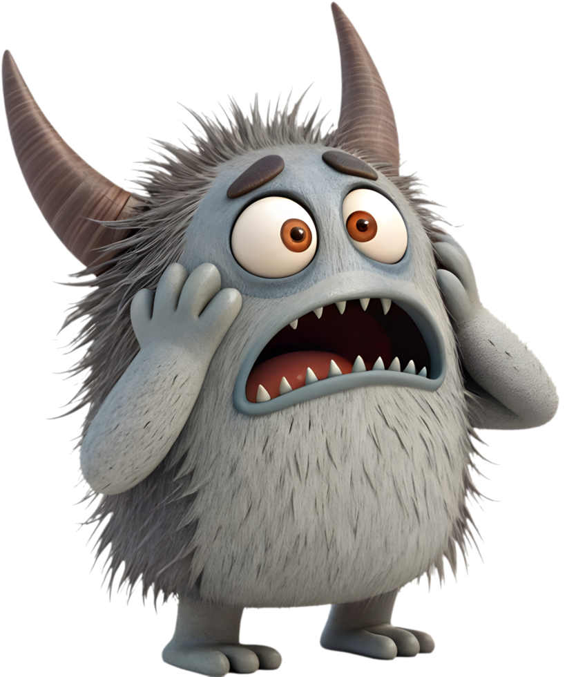 Wacky animated monster with silly, funny expressions and antics. . png