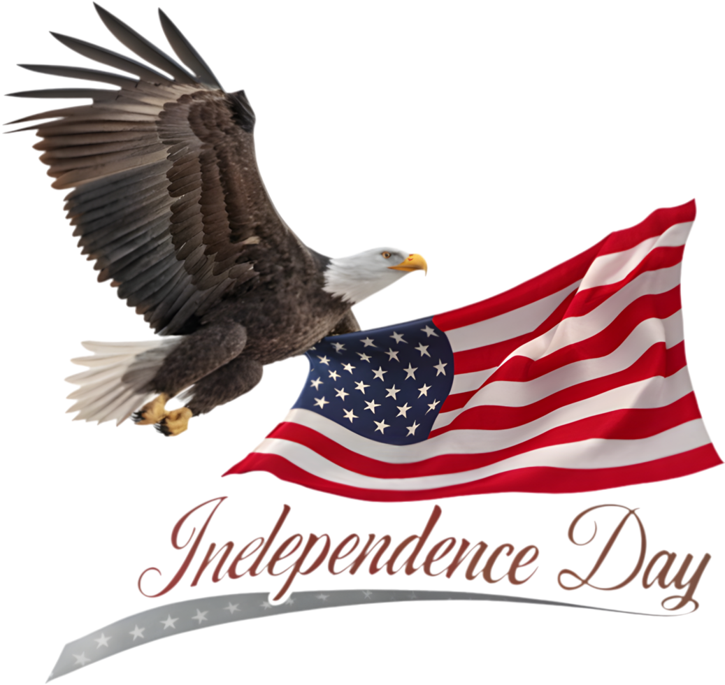 Stunning bald eagle soaring across the sky as a symbol of liberty. . png