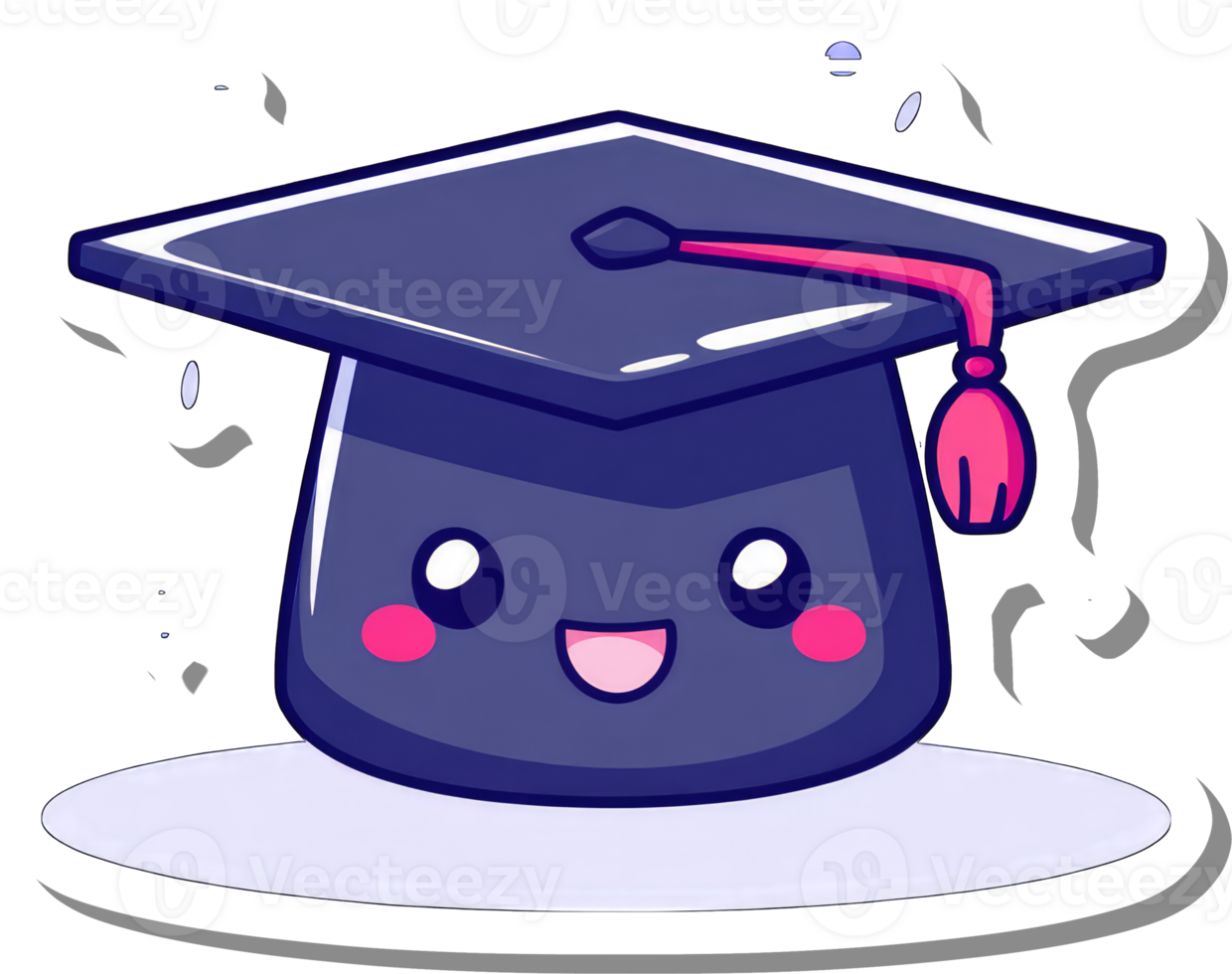 Happy Graduation Cap Cartoon Character Design png