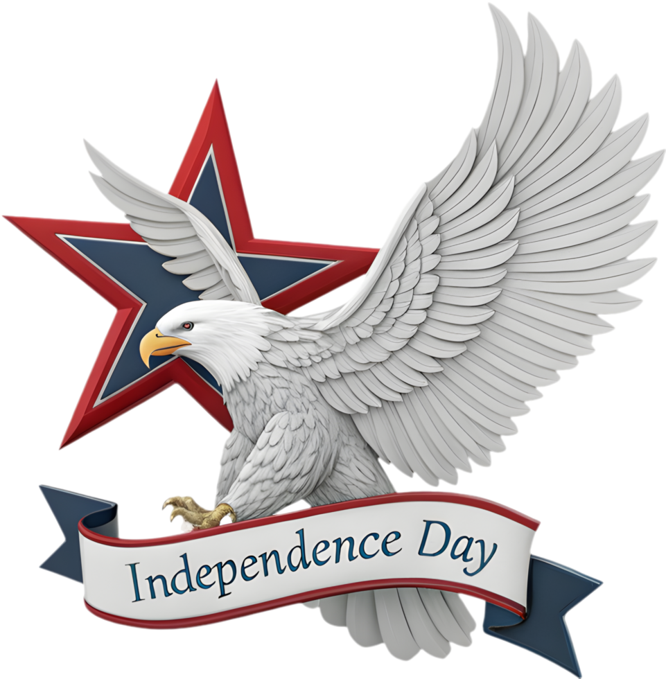 Beautiful bald eagle crest logo for Independence Day celebration. . png