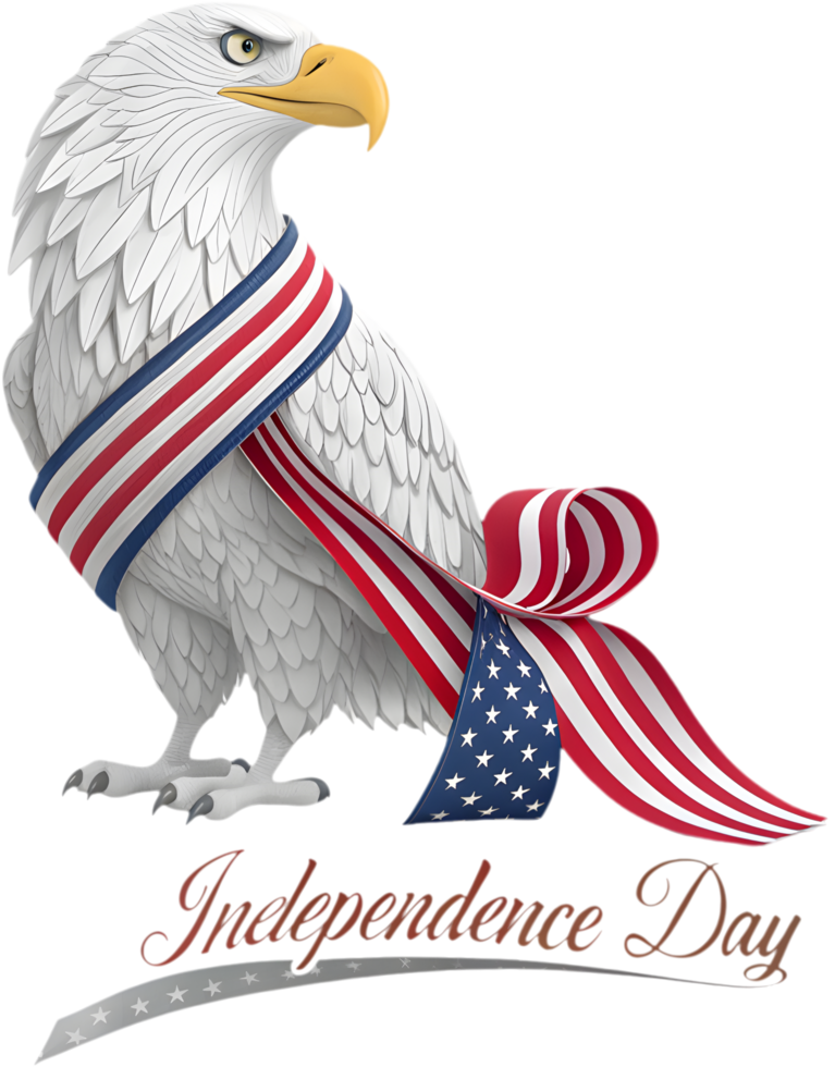 Bold bald eagle symbol perfect for representing American freedom. . png
