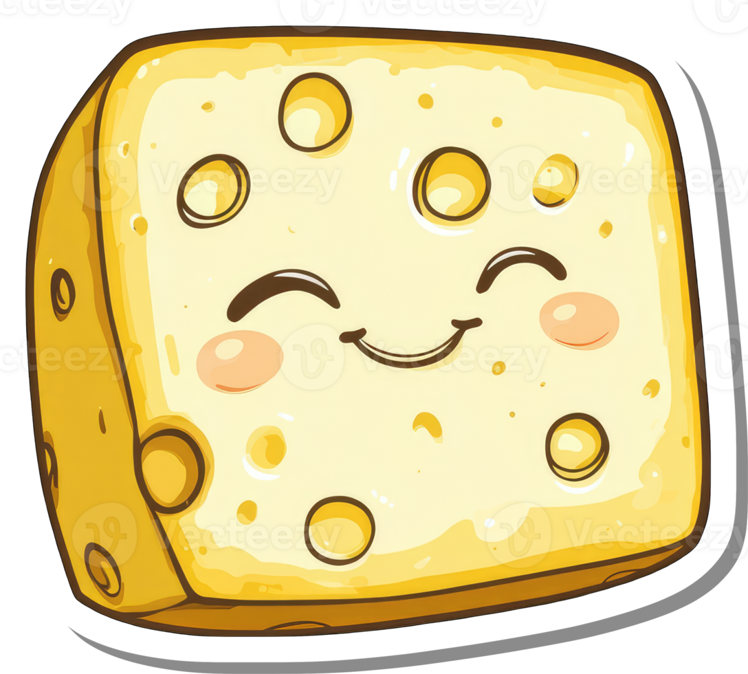 A Happy Smiling Cube Of Swiss Cheese png