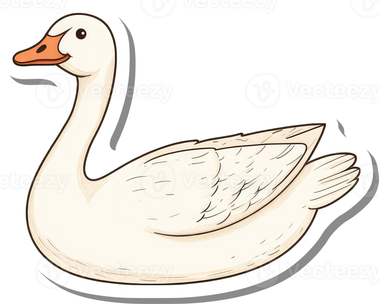 A Cute White Goose Illustration Image png