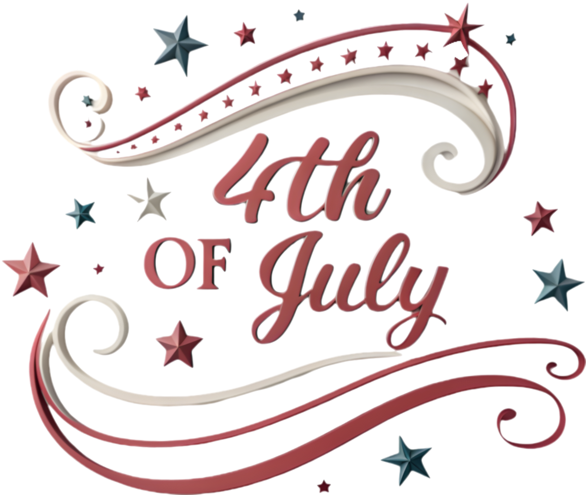 4th of July logo emblem to celebrate American freedom. . png