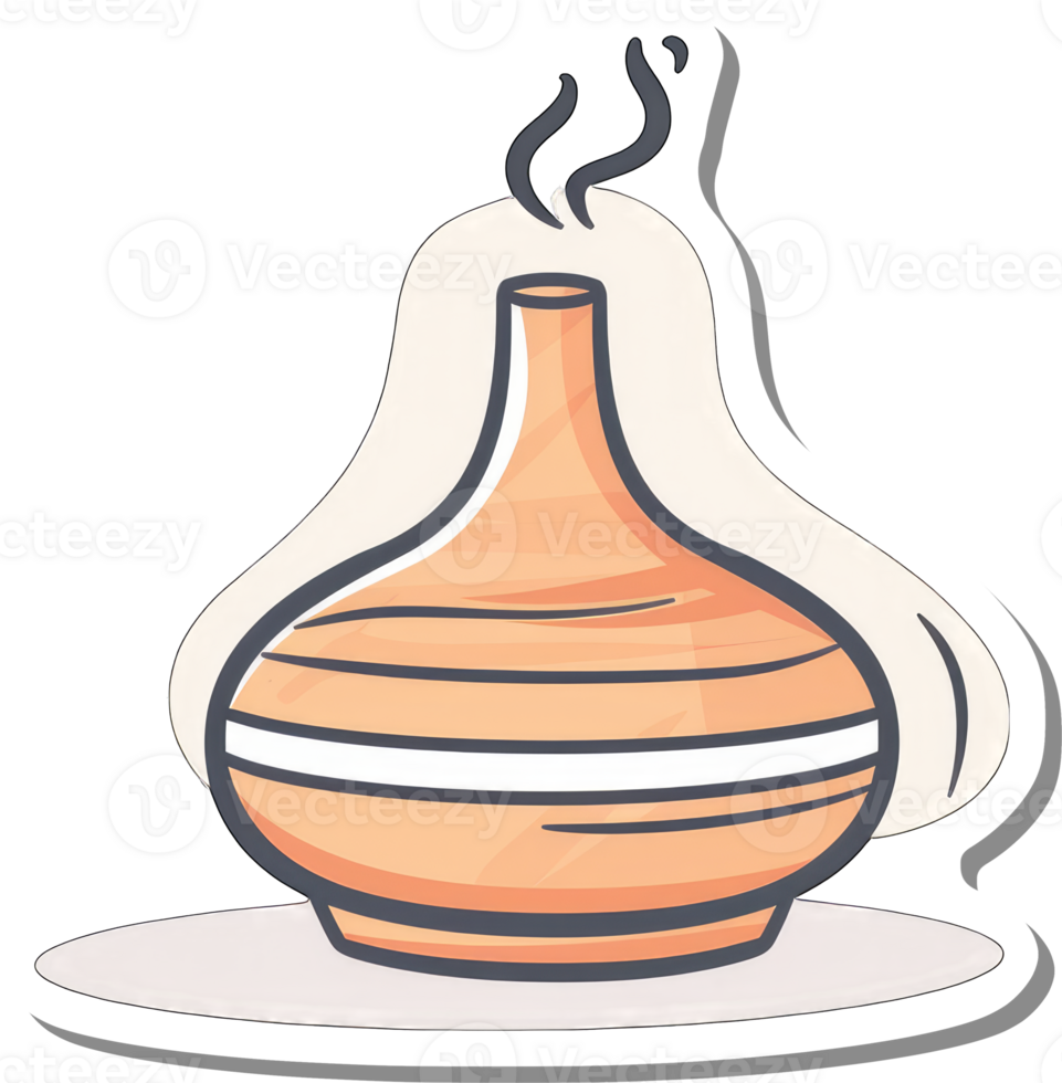 A Clay Pot Diffuser Steaming Aromatherapy Essential Oils png