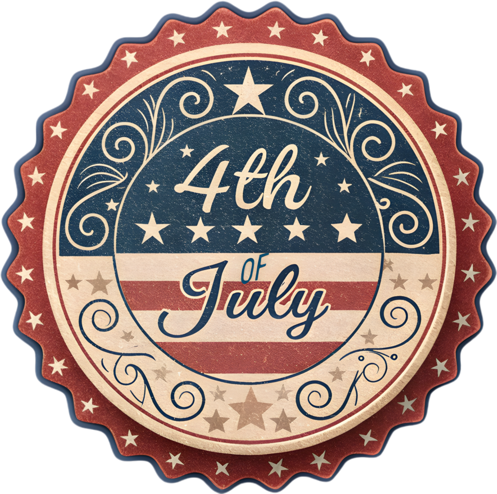 Independence Day 4th of July emblem for patriotic freedom. . png