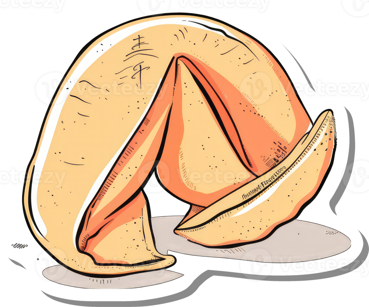 A Single Fortune Cookie Ready To Be Opened png