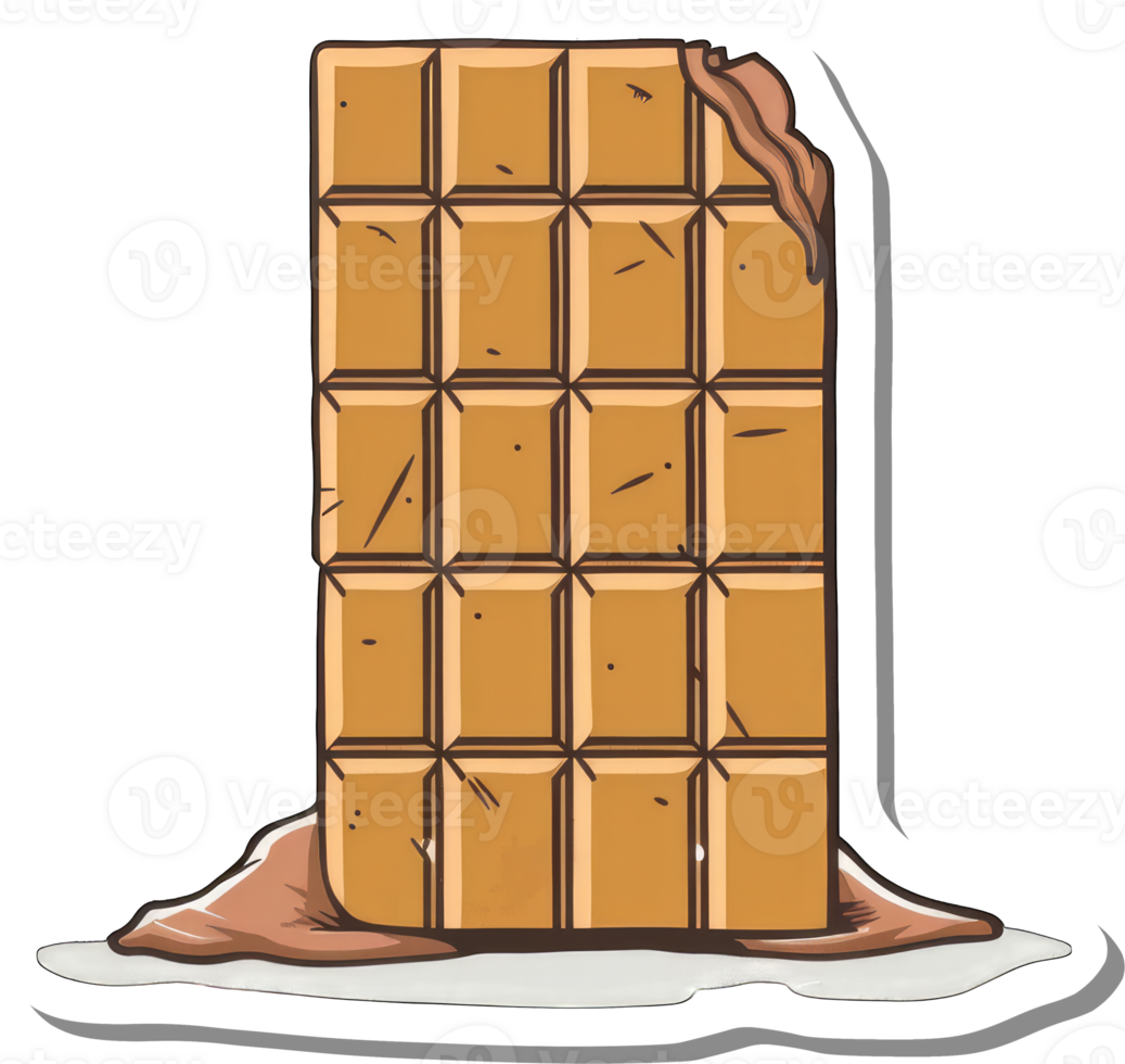 A Partially Eaten Chocolate Bar Melts Slightly png