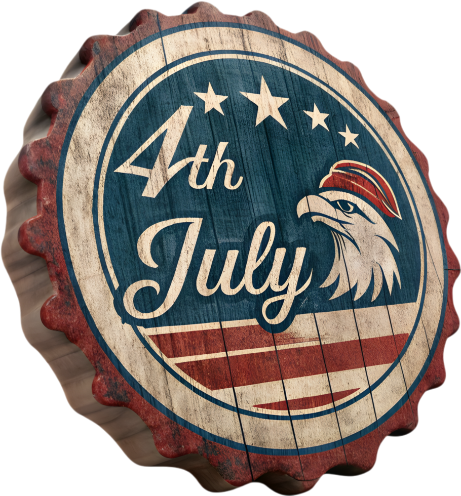 4th of July emblem for American freedom celebration on Independence Day. . png