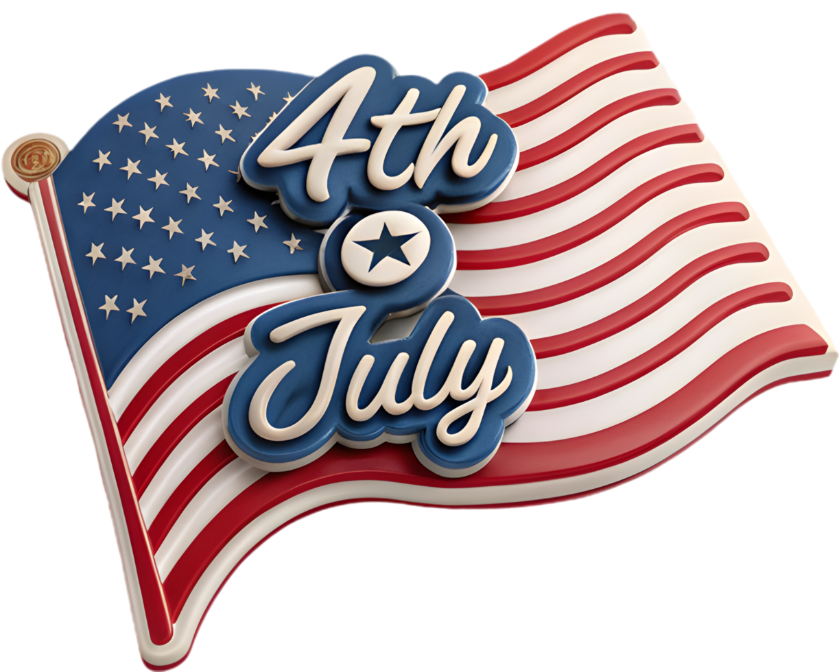 Emblem for 4th of July celebrating American freedom and Independence. . png