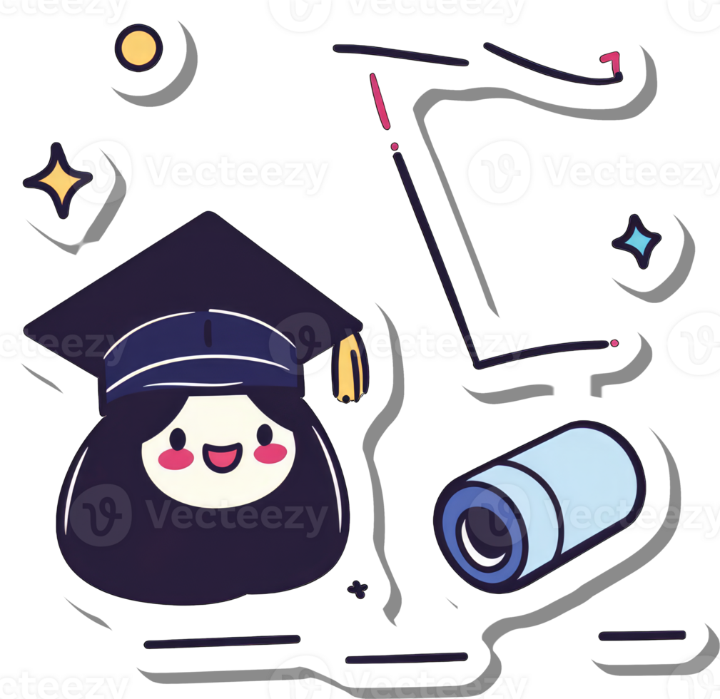 Happy Graduate Girl Cartoon With Camera png