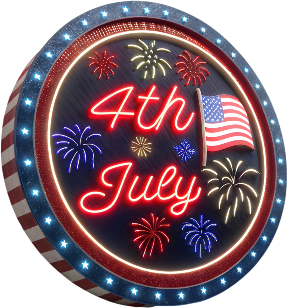 Patriotic 4th of July Independence Day logo celebrating freedom. . png
