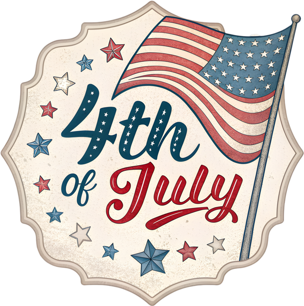 4th of July patriotic emblem for Independence Day celebration. . png