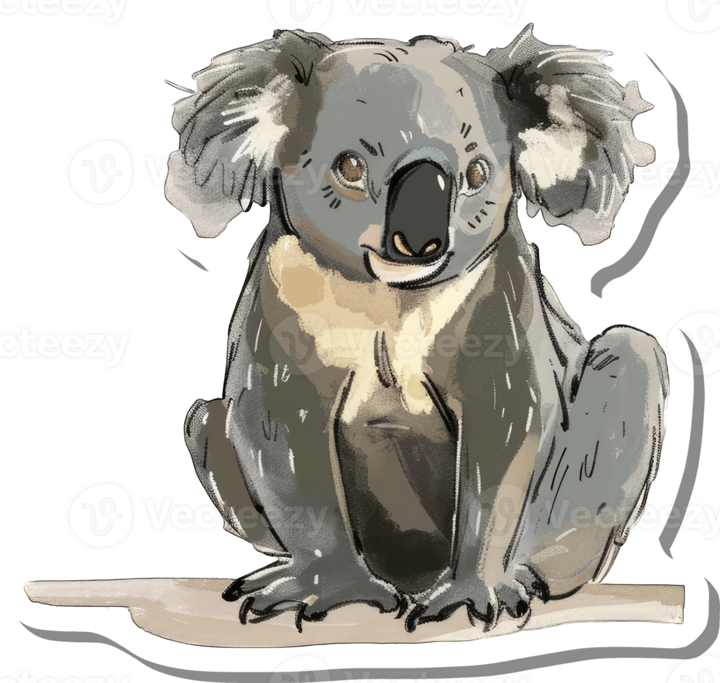 ein charmant Koala Bär Sitzung friedlich auf ein Ast png