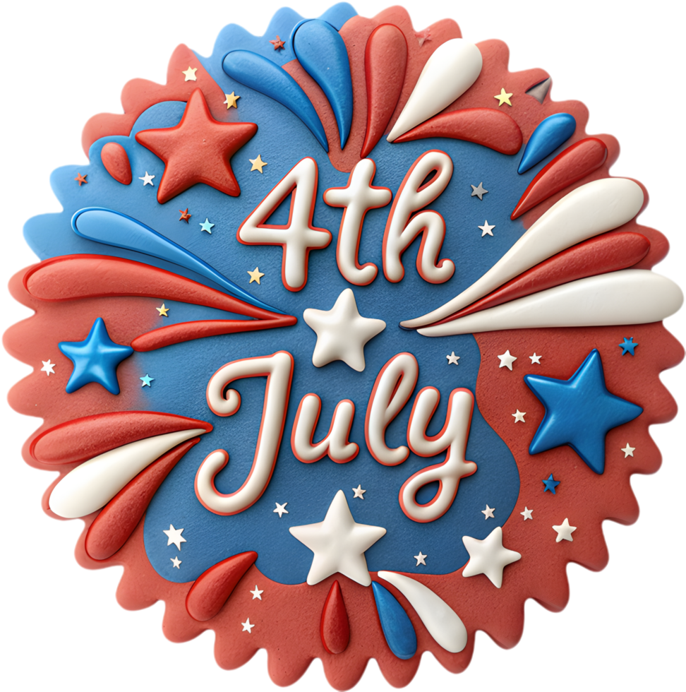 Stars and stripes 4th of July emblem perfect for holiday designs. . png