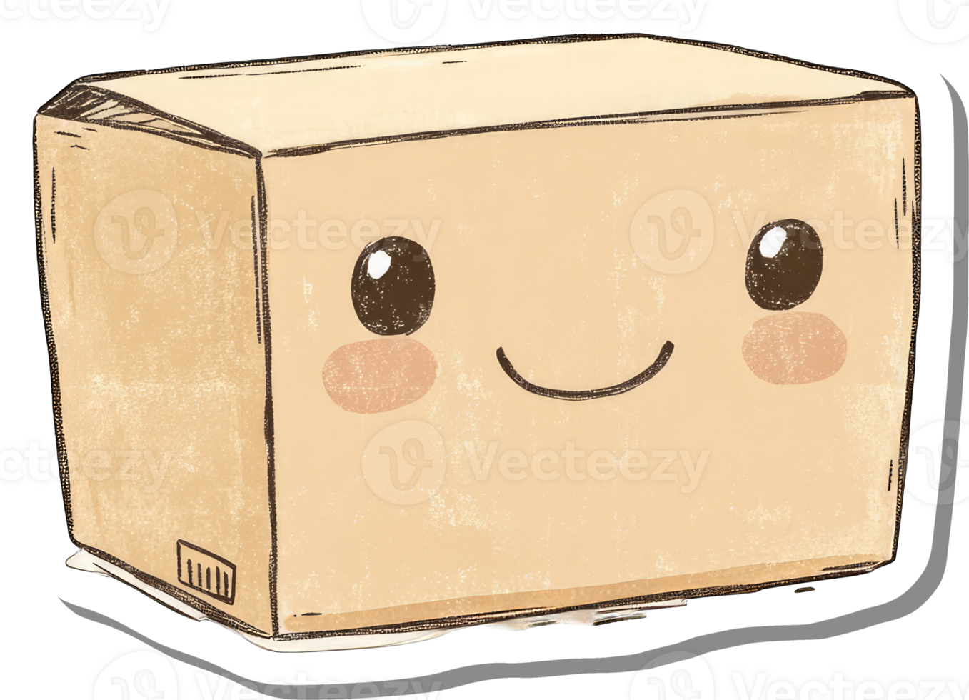 Happy Cartoon Cardboard Box Smiling Package Delivery png
